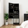 vidaXL Mirror Jewellery Cabinet with LED Lights Free Standing Black