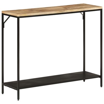 vidaXL Console Table 90x30x75 cm Solid Rough Mango Wood and Iron