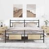 vidaXL Metal Bed Frame without Mattress Sonoma Oak 160x200 cm