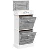 vidaXL Shoe Cabinet Grey 50x28x98 cm Paulownia Wood