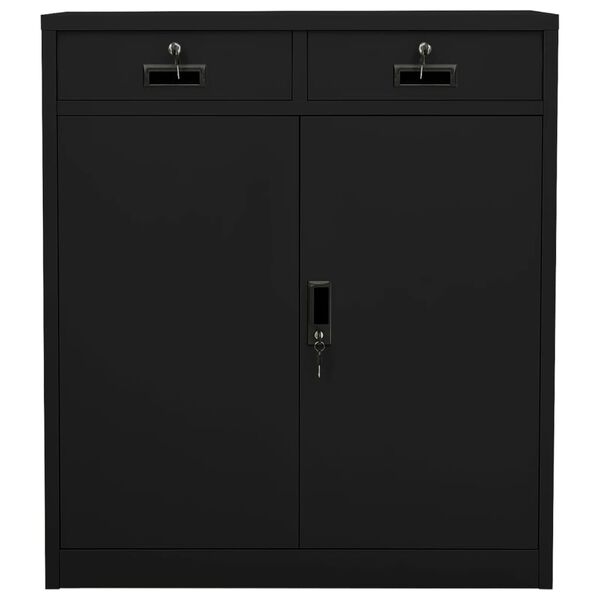 vidaXL Office Cabinet Black 90x40x102 cm Steel