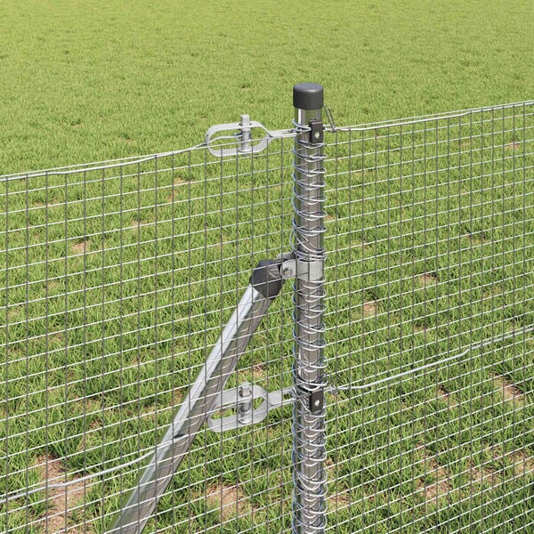 vidaXL Fence Post Silver 50 x 0.4 m (16 x 16 mm mesh) Steel