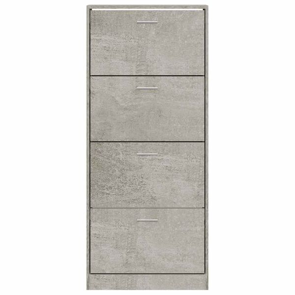 vidaXL Shoe Cabinet Concrete Grey 63x24x147 cm Engineered Wood
