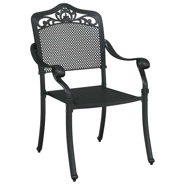 vidaXL Garden Chair 2 pcs Black 55 x 56.5 x 91cm Aluminium