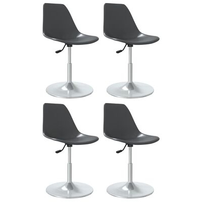 vidaXL Swivel Dining Chairs 4 pcs Grey PP