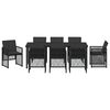 vidaXL Garden Dining Set 9 pcs Black Poly Rattan