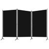 vidaXL 3-Panel Room Divider Black 260x180 cm