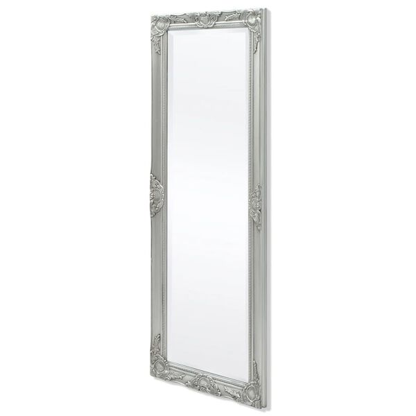 vidaXL Wall Mirror Baroque Style 140x50 cm Silver