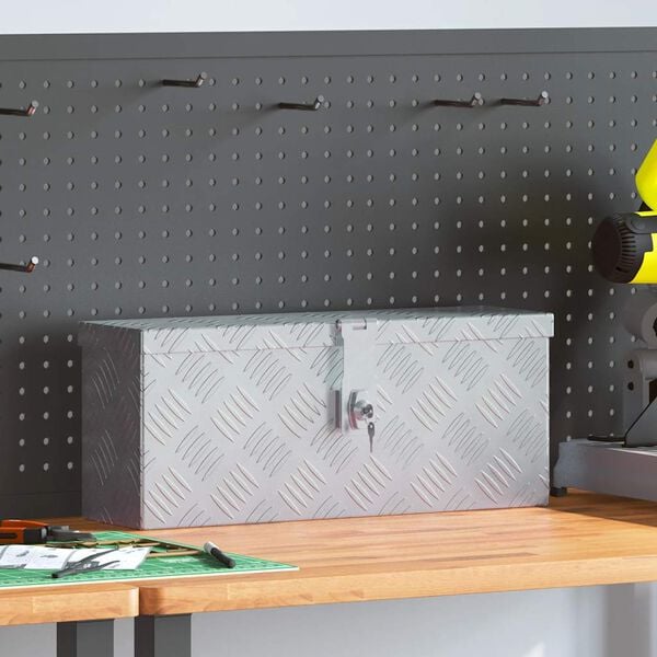 vidaXL Aluminium Box 48.5x14x20 cm Silver