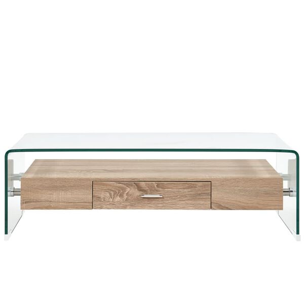 vidaXL Coffee Table Clear 98x45x31 cm Tempered Glass