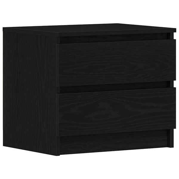 vidaXL Bedside Cabinet Black Oak 50 x 40 x 43.5 cm Engineered Wood