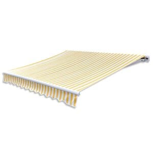 vidaXL Folding Awning Manual Operated 300 cm Yellow/White (143030+143036)