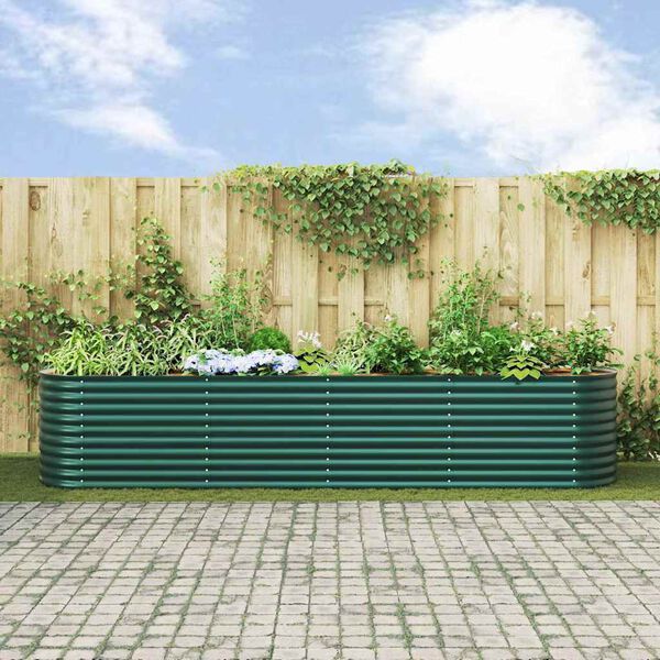 vidaXL Raised Bed Green 400 x 80 x 81 cm Steel