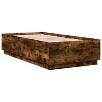 vidaXL Bed Frame Smoked Oak 75x190 cm Small Single Engineered Wood