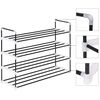 vidaXL Shoe Rack with 4 Shelves Metal and Plastic Black