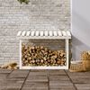 vidaXL Firewood Rack White 108x64.5x78 cm Solid Wood Pine