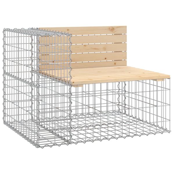 vidaXL Garden Bench Gabion Design 287x71x65.5 cm Solid Wood Pine