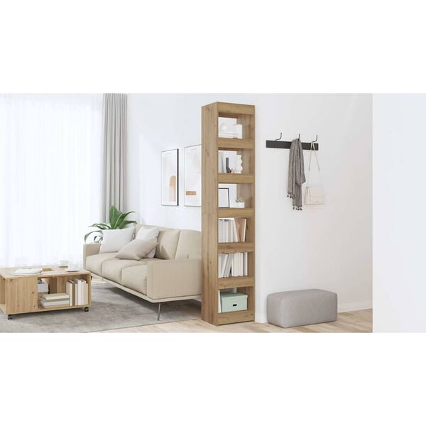 vidaXL Book Cabinet/Room Divider Artisan Oak 40x30x198 cm