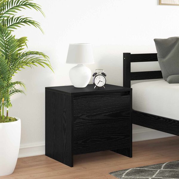 vidaXL Bedside Cabinet Black Oak 45 x 34 x 44.5 cm Engineered Wood