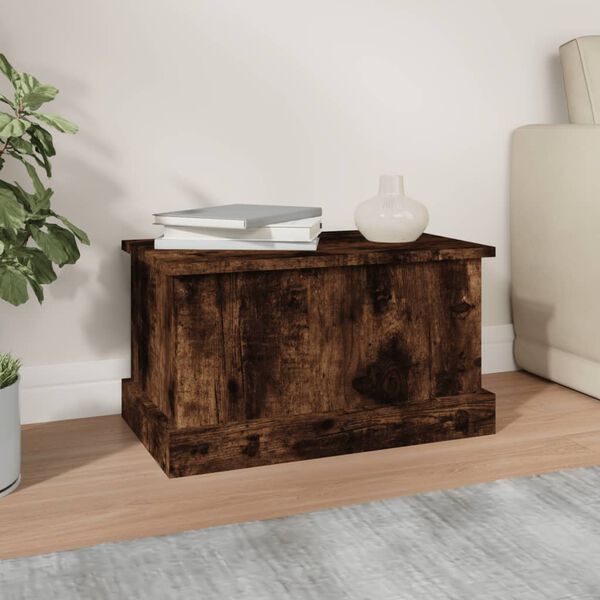 vidaXL Storage Box Smoked Oak 50x30x28 cm Engineered Wood