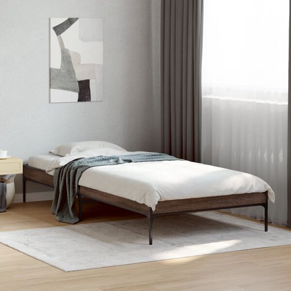 vidaXL Bed Frame without Mattress Brown Oak 90x200 cm