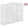 vidaXL Arched Gabion Baskets 4 pcs 300x50x220/240 cm Galvanised Iron