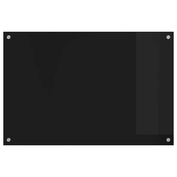 vidaXL Kitchen Backsplash Black 90 x 60 cm Tempered Glass