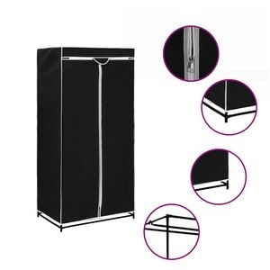 vidaXL Wardrobe Black 75x50x160 cm