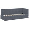 vidaXL Corner Bed Frame with Headboard Dark Grey 80 cm x 200 cm Velvet