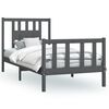 vidaXL Bed Frame without Mattress Grey Solid Wood Pine 100x200 cm