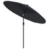 vidaXL Garden Parasol with Aluminium Pole 270 cm Black
