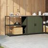 vidaXL Kitchen Storage Set with Shelf 2 pcs Olive Green Steel