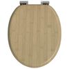 vidaXL Soft-Close Toilet Seat Light Bamboo Color 44 x 38 cm MDF board