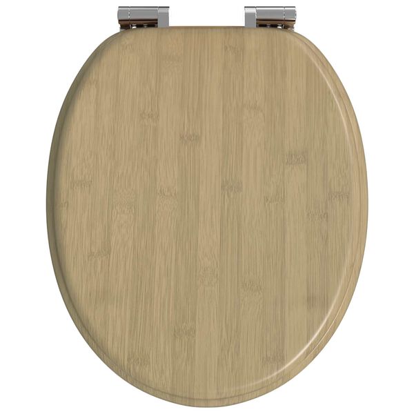 vidaXL Soft-Close Toilet Seat Light Bamboo Color 44 x 38 cm MDF board