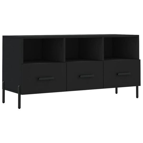 vidaXL TV Cabinet Black 102x36x50 cm Engineered Wood