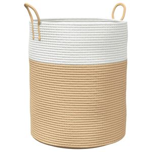 vidaXL Storage Basket Beige and White &Oslash;38x46 cm Cotton