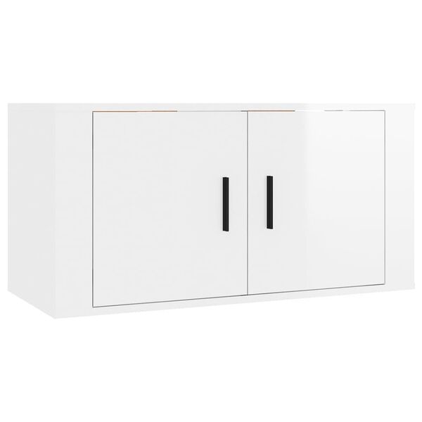 vidaXL 3 Piece TV Cabinet Set High Gloss White Engineered Wood