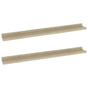vidaXL Wall Shelves 2 pcs Sonoma Oak 80x9x3 cm