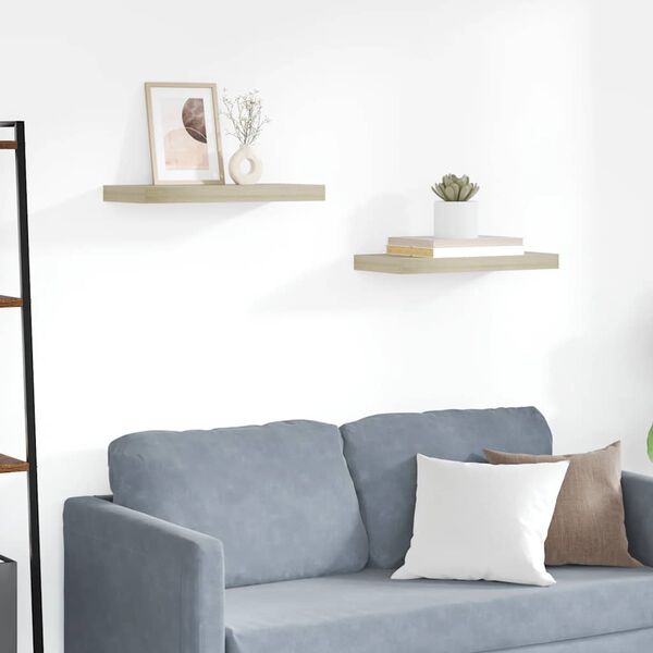 vidaXL Floating Wall Shelves 2 pcs Oak 50x23x3.8 cm MDF