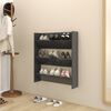 vidaXL Wall Shoe Cabinet Grey 80x18x90 cm Engineered Wood