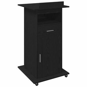 vidaXL Podium with Drawer Black Oak 55 x 55 x 107 cm Engineered Wood