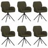 vidaXL Swivel Dining Chairs 6 pcs Faux Suede Leather Army Green