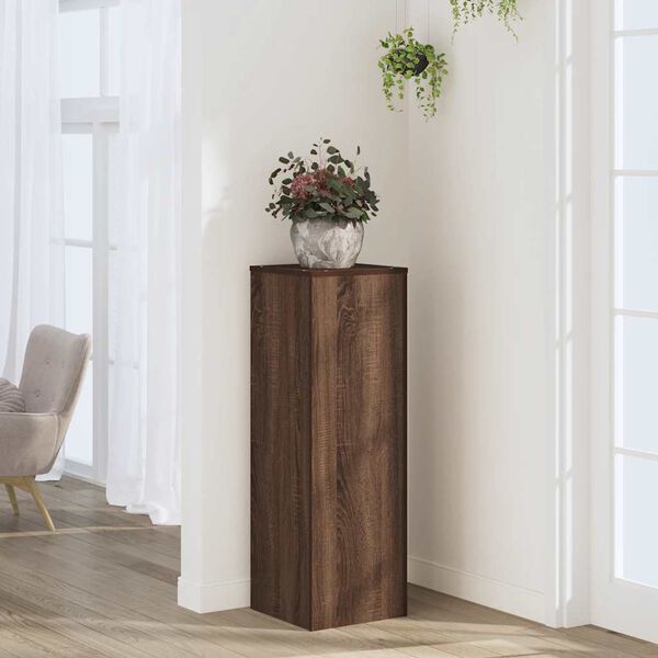 vidaXL Plant Stand Brown Oak 33x33x100 cm Engineered Wood
