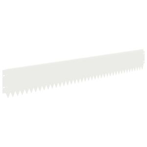 vidaXL Lawn Edging 10 pcs 103 x 15 cm Steel White