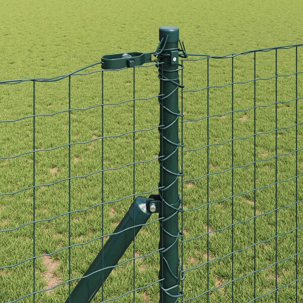 vidaXL Fence Post 2 pcs Green Powder-coated steel