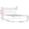 vidaXL Metal Bed Frame without Mattress with Headboard White 100x200cm
