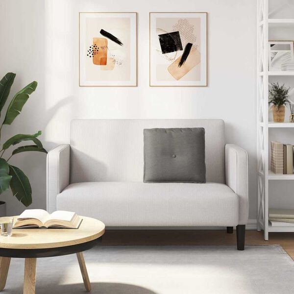 vidaXL Back Pillow Light Grey 50 x 45 cm Corduroy Fabric