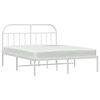 vidaXL Metal Bed Frame without Mattress with Headboard White 160x200cm