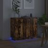 vidaXL LED Sideboard Smoked Oak 90 x 32 x 75 cm Engineered Wood