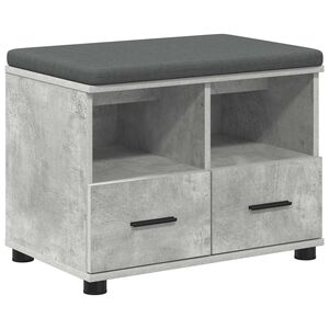 vidaXL Hall Bench with Cushion Concrete Grey 60 x 38 x 46 cm